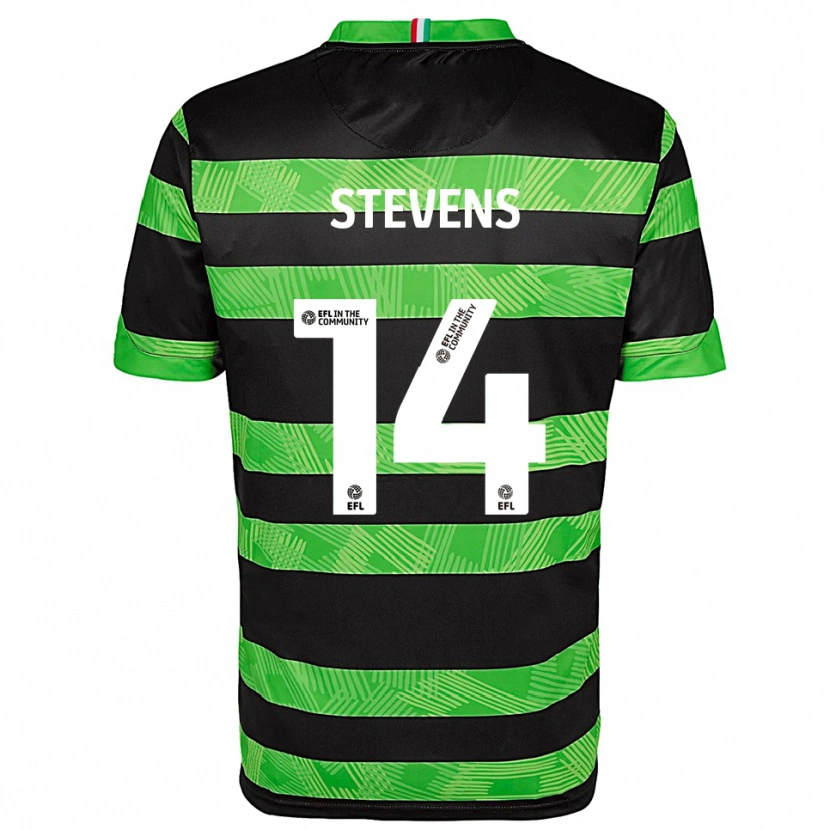 Danxen Uomo Maglia Matty Stevens #14 Nero Verde Kit Gara Away 2025/26 Maglietta