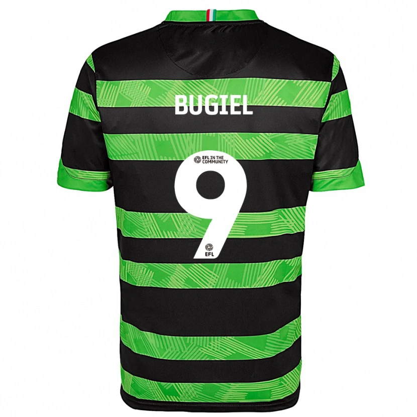 Danxen Uomo Maglia Omar Bugiel #9 Nero Verde Kit Gara Away 2025/26 Maglietta
