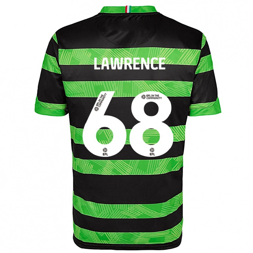 Danxen Uomo Maglia Jake Lawrence #68 Nero Verde Kit Gara Away 2025/26 Maglietta