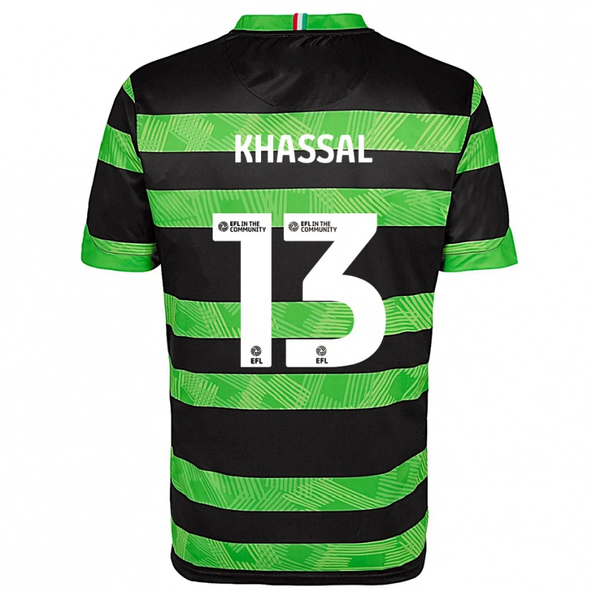Danxen Uomo Maglia Cherelle Khassal #13 Nero Verde Kit Gara Away 2025/26 Maglietta