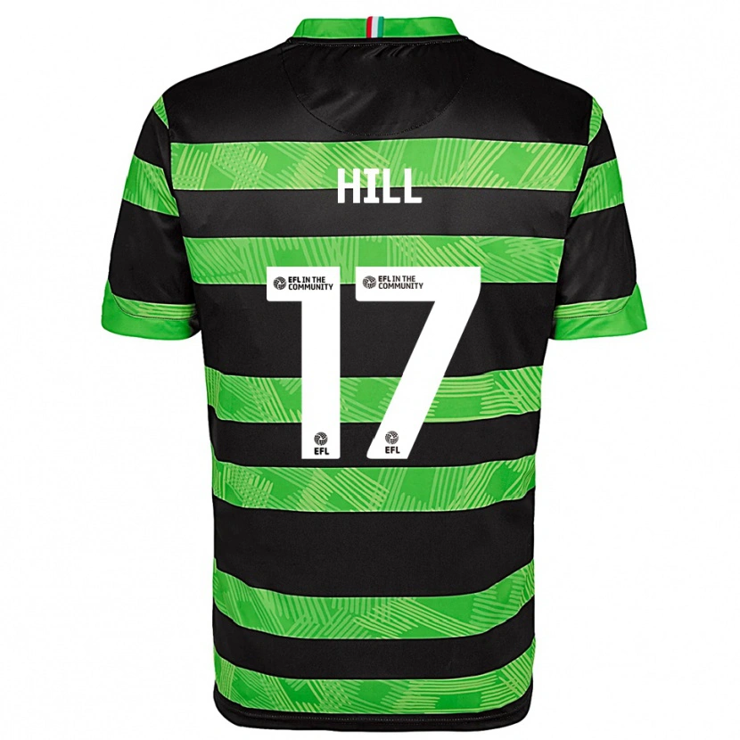 Danxen Uomo Maglia Anisha Hill #17 Nero Verde Kit Gara Away 2025/26 Maglietta
