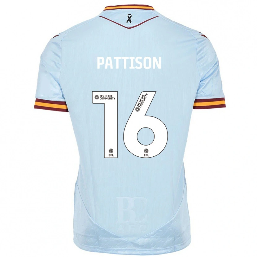 Danxen Uomo Maglia Alex Pattison #16 Azzurro Kit Gara Away 2025/26 Maglietta