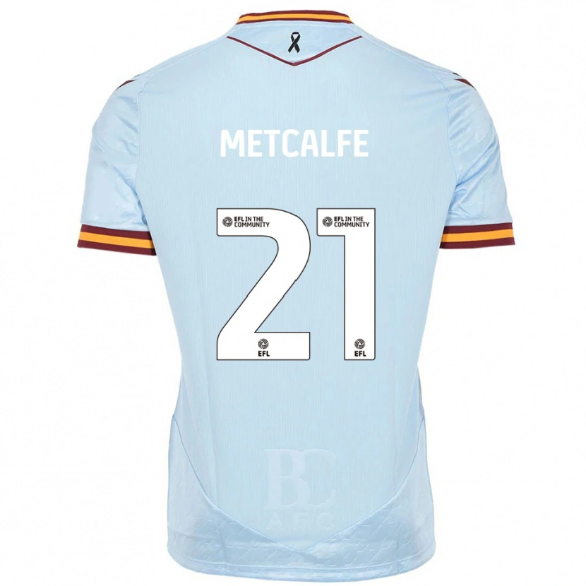 Danxen Uomo Maglia Jenson Metcalfe #21 Azzurro Kit Gara Away 2025/26 Maglietta