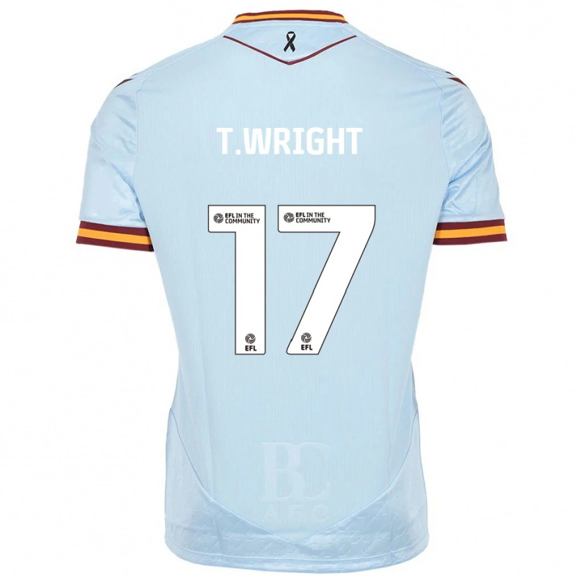 Danxen Uomo Maglia Tyreik Wright #17 Azzurro Kit Gara Away 2025/26 Maglietta