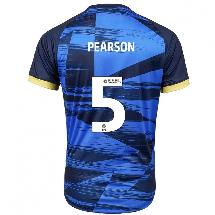 Danxen Uomo Maglia Matty Pearson #5 Blu Navy Kit Gara Away 2025/26 Maglietta