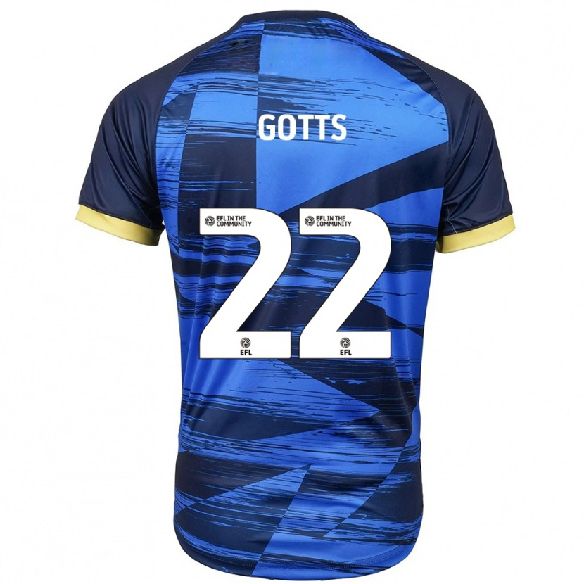 Danxen Uomo Maglia Robbie Gotts #22 Blu Navy Kit Gara Away 2025/26 Maglietta