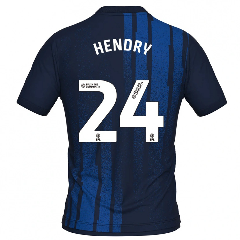 Danxen Uomo Maglia Regan Hendry #24 Blu Navy Bianco Kit Gara Away 2025/26 Maglietta