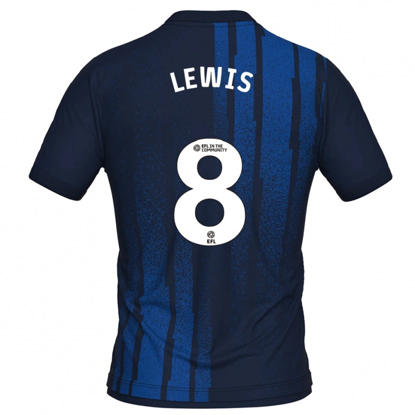 Danxen Uomo Maglia Aaron Lewis #8 Blu Navy Bianco Kit Gara Away 2025/26 Maglietta