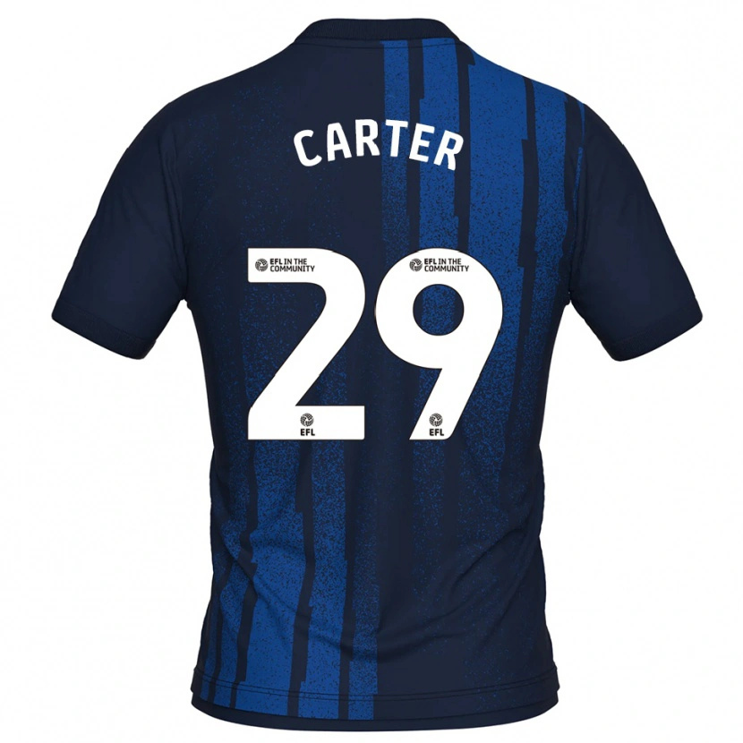 Danxen Uomo Maglia Charlie Carter #29 Blu Navy Bianco Kit Gara Away 2025/26 Maglietta