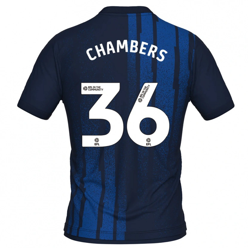 Danxen Uomo Maglia Jayden Chambers #36 Blu Navy Bianco Kit Gara Away 2025/26 Maglietta