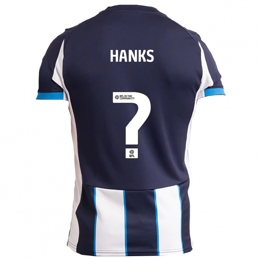 Danxen Uomo Maglia Natasha Hanks #0 Bianco Blu Navy Kit Gara Away 2025/26 Maglietta