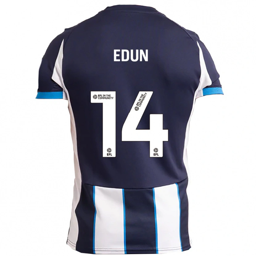 Danxen Uomo Maglia Tayo Edun #14 Bianco Blu Navy Kit Gara Away 2025/26 Maglietta