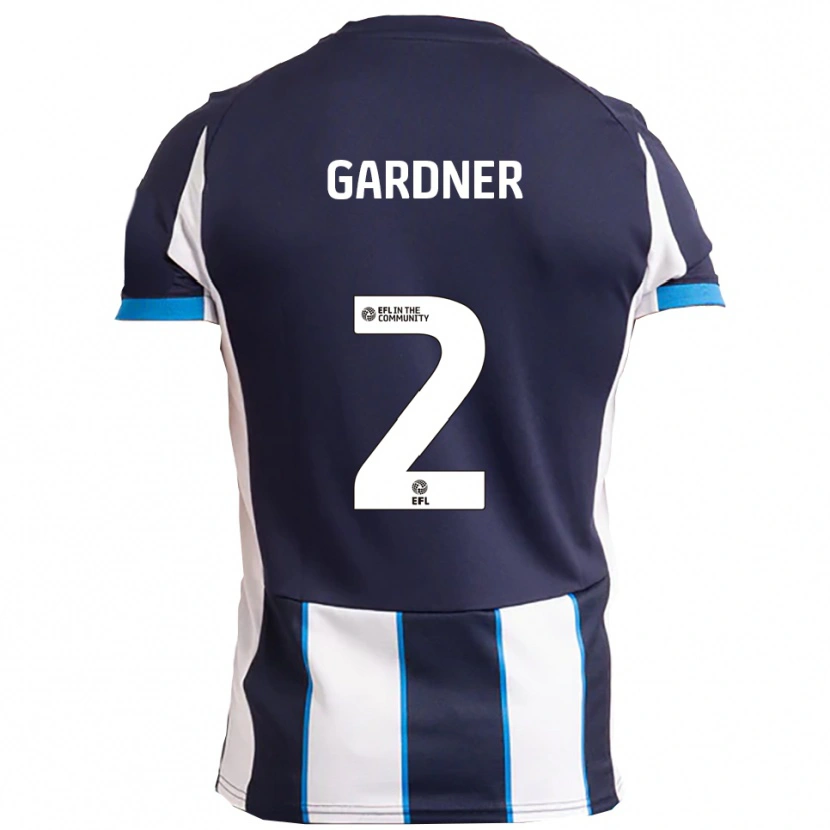 Danxen Uomo Maglia Saul Gardner #2 Bianco Blu Navy Kit Gara Away 2025/26 Maglietta