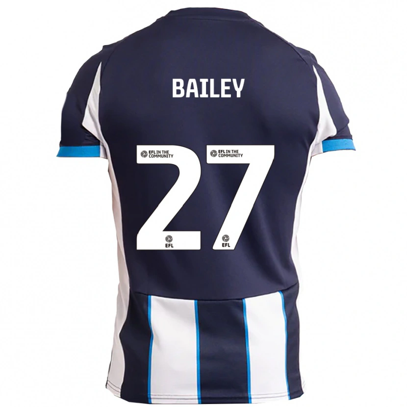 Danxen Uomo Maglia Odin Bailey #27 Bianco Blu Navy Kit Gara Away 2025/26 Maglietta