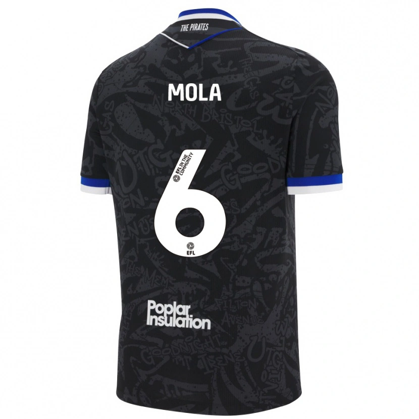 Danxen Uomo Maglia Clinton Mola #6 Nero Bianco Kit Gara Away 2025/26 Maglietta