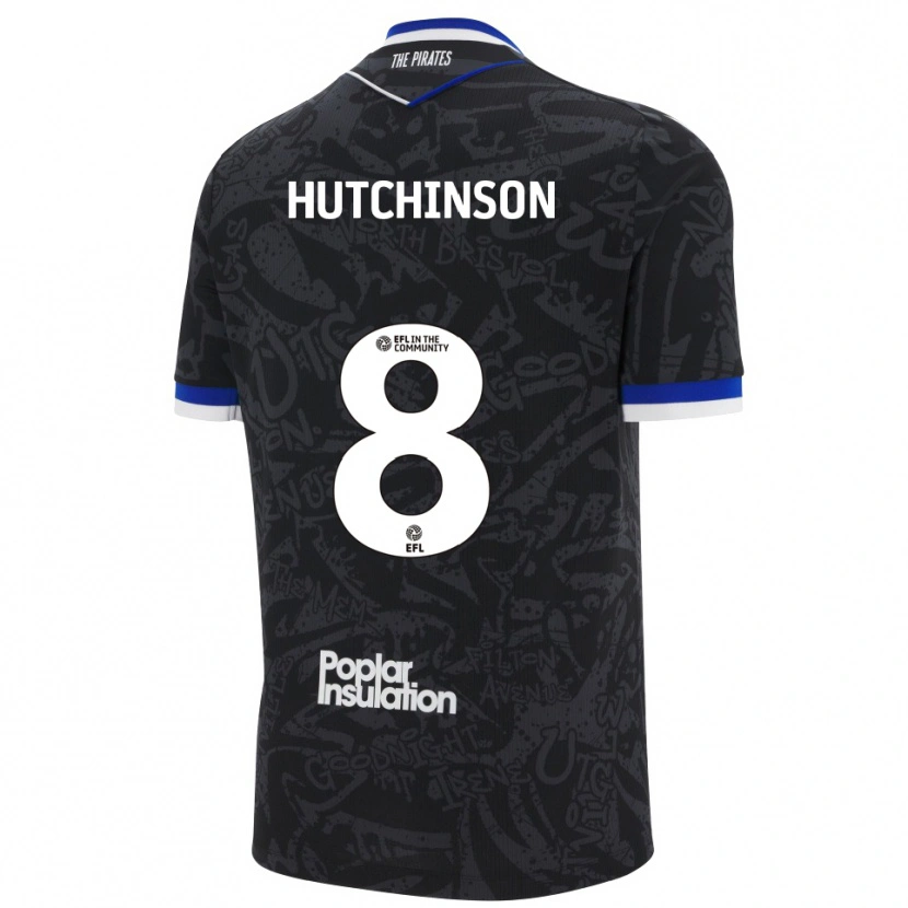 Danxen Uomo Maglia Isaac Hutchinson #8 Nero Bianco Kit Gara Away 2025/26 Maglietta