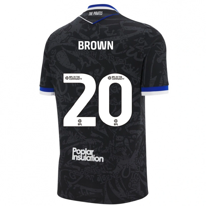 Danxen Uomo Maglia Jevani Brown #20 Nero Bianco Kit Gara Away 2025/26 Maglietta
