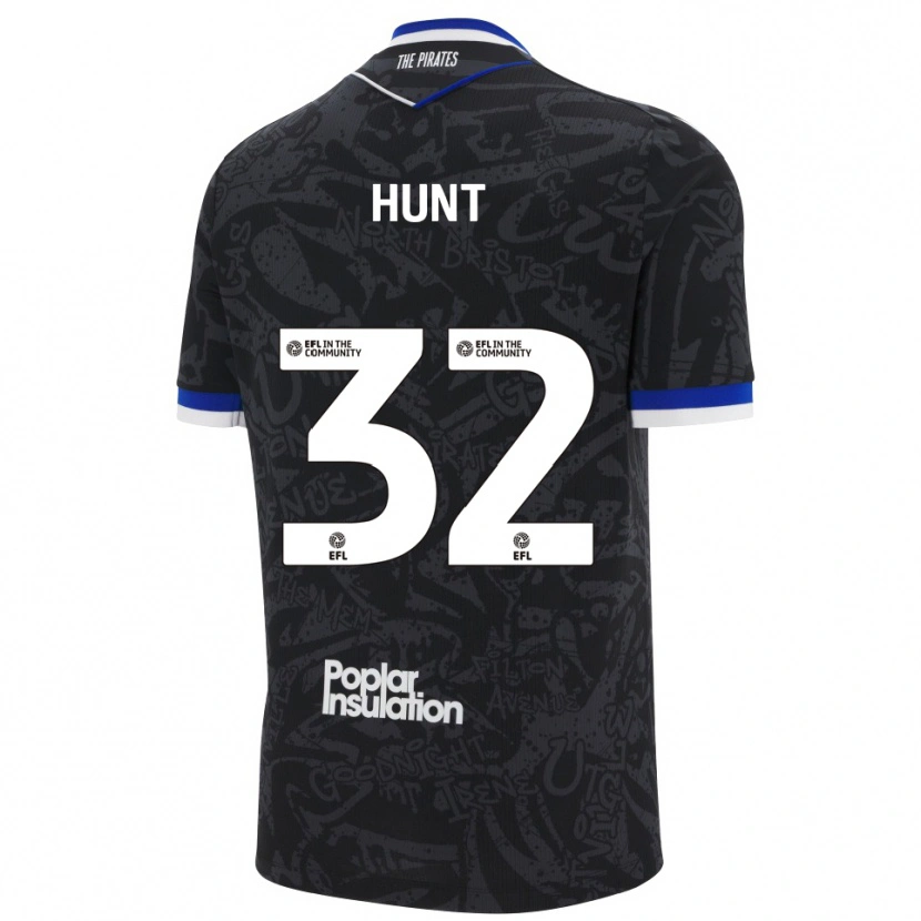 Danxen Uomo Maglia Jack Hunt #32 Nero Bianco Kit Gara Away 2025/26 Maglietta