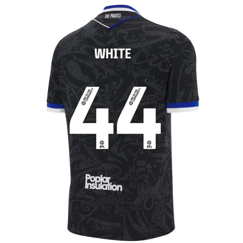 Danxen Uomo Maglia Charlie White #44 Nero Bianco Kit Gara Away 2025/26 Maglietta