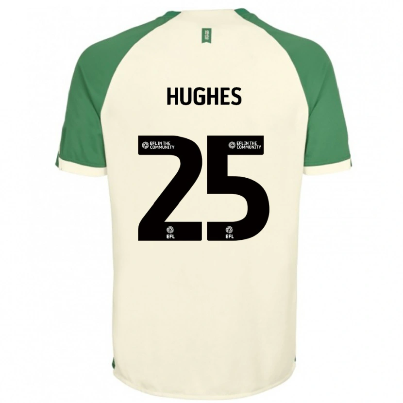 Danxen Uomo Maglia Ben Hughes #25 Bianco Sporco Verde Kit Gara Away 2025/26 Maglietta