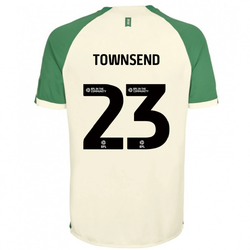 Danxen Uomo Maglia Eleanor Townsend #23 Bianco Sporco Verde Kit Gara Away 2025/26 Maglietta