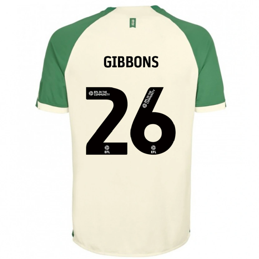 Danxen Uomo Maglia James Gibbons #26 Bianco Sporco Verde Kit Gara Away 2025/26 Maglietta