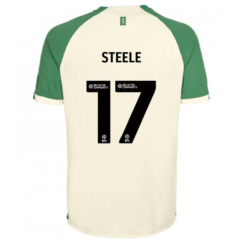 Danxen Uomo Maglia Fran Steele #17 Bianco Sporco Verde Kit Gara Away 2025/26 Maglietta