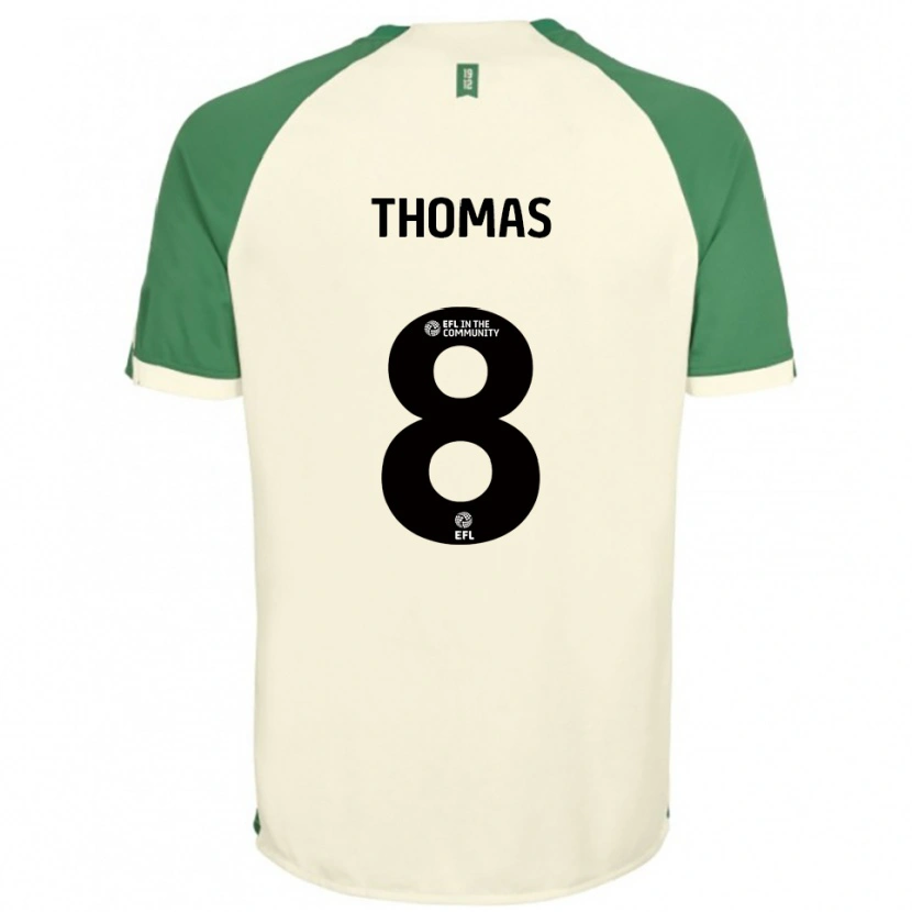 Danxen Uomo Maglia George Thomas #8 Bianco Sporco Verde Kit Gara Away 2025/26 Maglietta