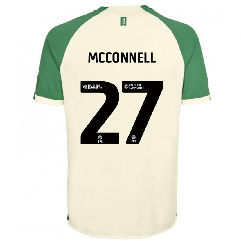 Danxen Uomo Maglia Glenn Mcconnell #27 Bianco Sporco Verde Kit Gara Away 2025/26 Maglietta