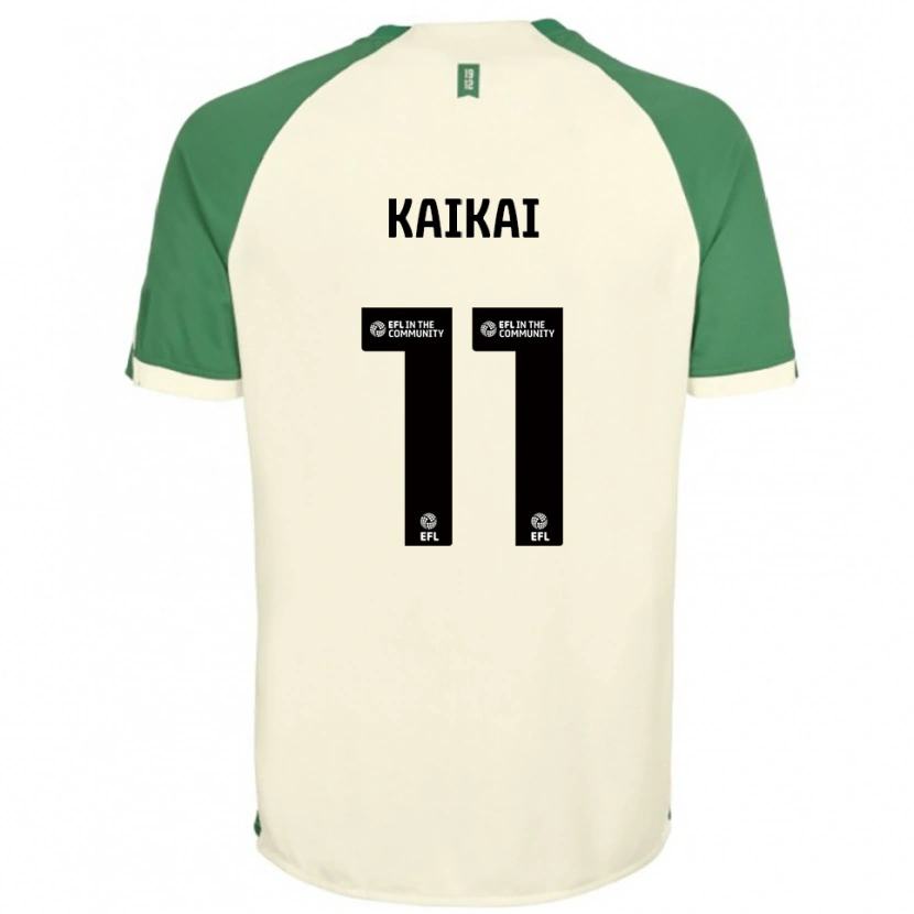 Danxen Uomo Maglia Sullay Kaikai #11 Bianco Sporco Verde Kit Gara Away 2025/26 Maglietta