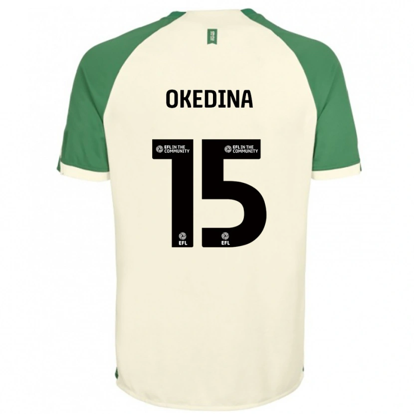 Danxen Uomo Maglia Jubril Okedina #15 Bianco Sporco Verde Kit Gara Away 2025/26 Maglietta