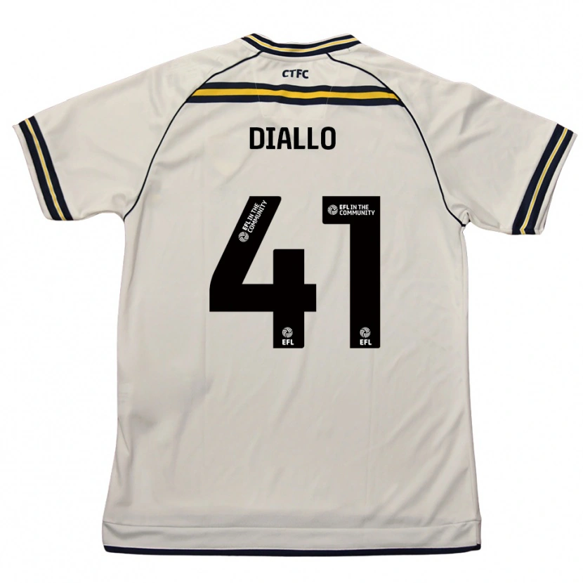 Danxen Uomo Maglia Mamadou Diallo #41 Bianco Blu Navy Kit Gara Away 2025/26 Maglietta
