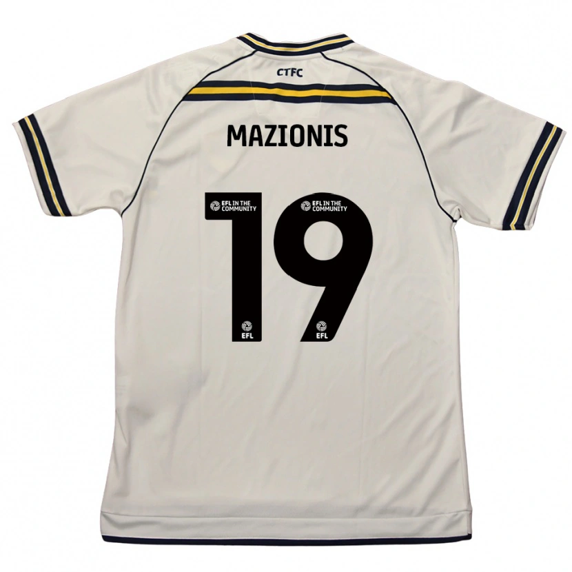 Danxen Uomo Maglia Jokūbas Mažionis #19 Bianco Blu Navy Kit Gara Away 2025/26 Maglietta