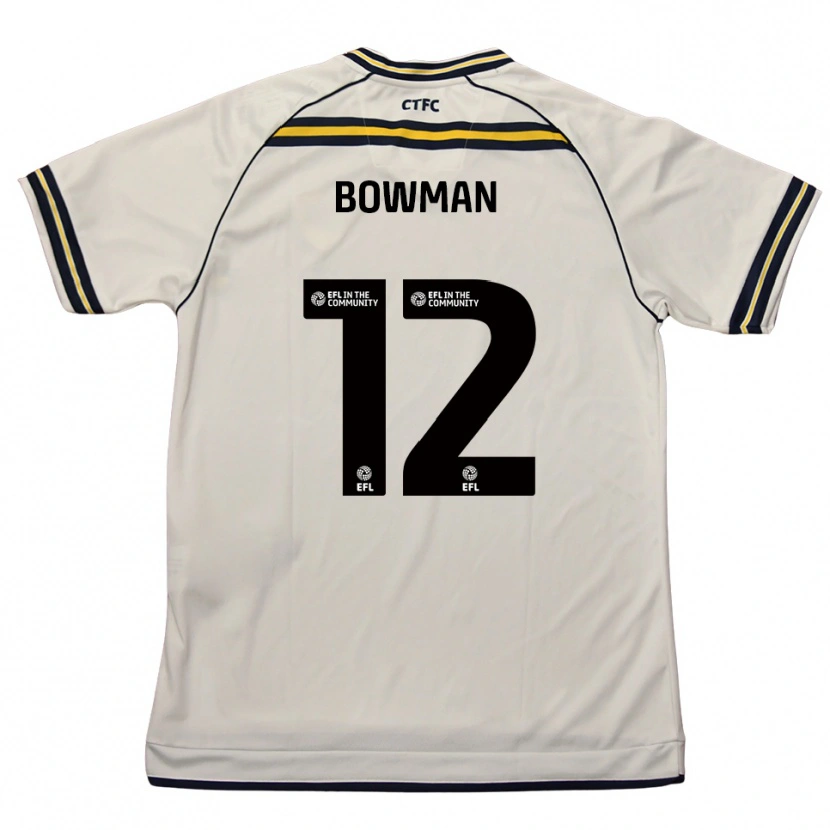 Danxen Uomo Maglia Ryan Bowman #12 Bianco Blu Navy Kit Gara Away 2025/26 Maglietta