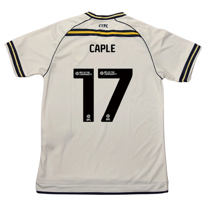 Danxen Uomo Maglia Charlie Caple #17 Bianco Blu Navy Kit Gara Away 2025/26 Maglietta