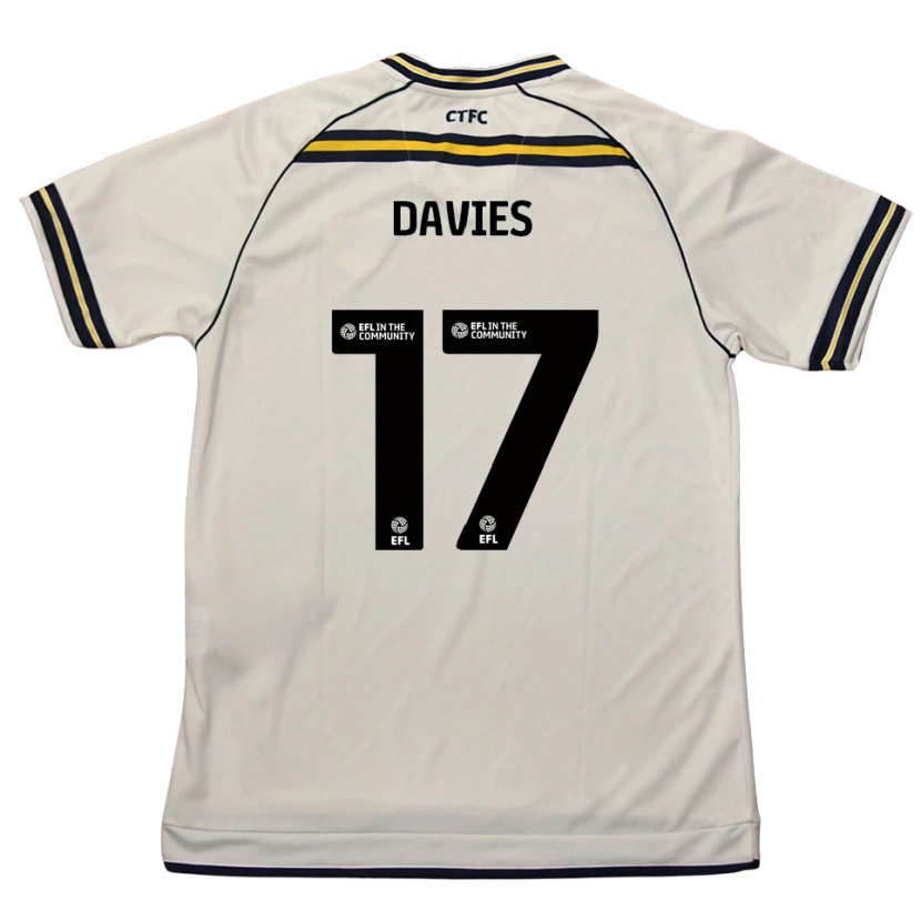 Danxen Uomo Maglia Annabel Davies #17 Bianco Blu Navy Kit Gara Away 2025/26 Maglietta