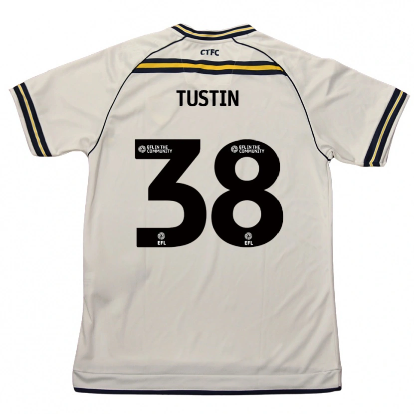 Danxen Uomo Maglia Harry Tustin #38 Bianco Blu Navy Kit Gara Away 2025/26 Maglietta