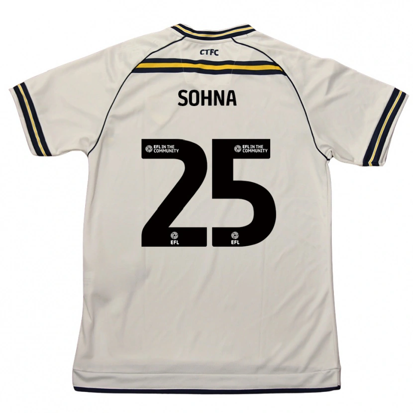 Danxen Uomo Maglia Harrison Sohna #25 Bianco Blu Navy Kit Gara Away 2025/26 Maglietta