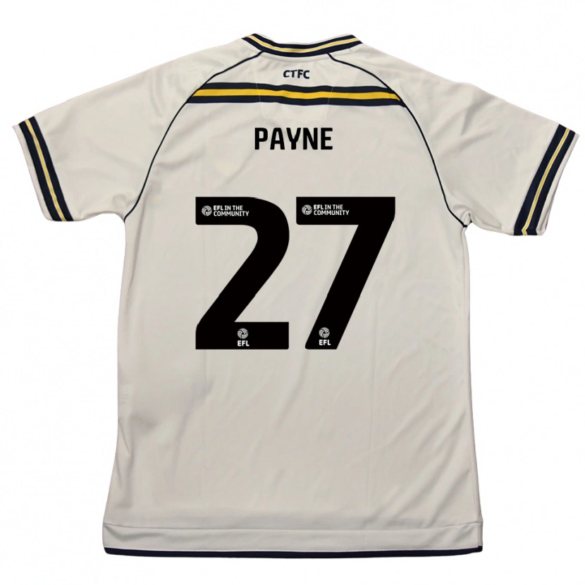 Danxen Uomo Maglia Lewis Payne #27 Bianco Blu Navy Kit Gara Away 2025/26 Maglietta