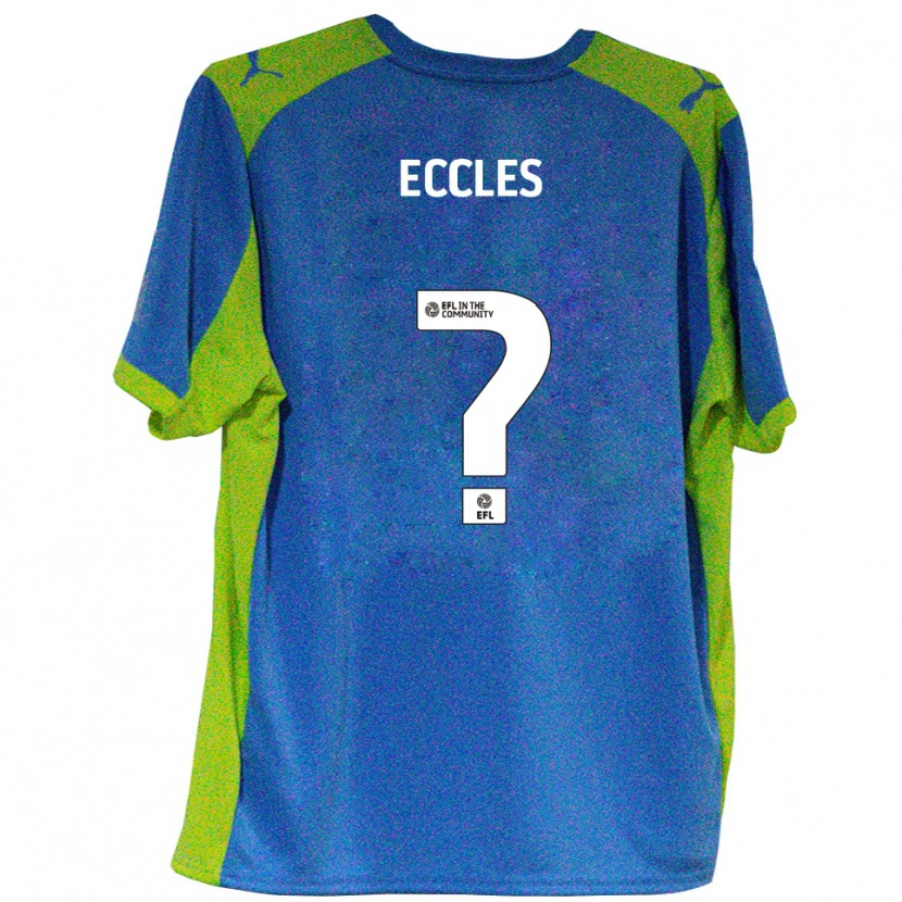 Danxen Uomo Maglia Josh Eccles #0 Azzurro Giallo Kit Gara Away 2025/26 Maglietta