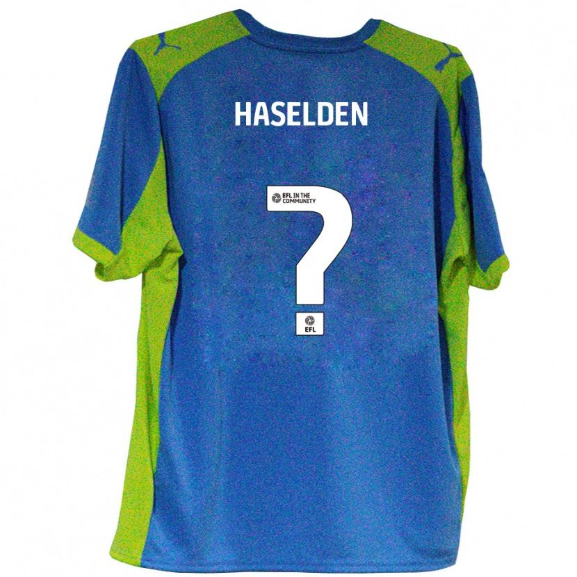 Danxen Uomo Maglia Fin Haselden #0 Azzurro Giallo Kit Gara Away 2025/26 Maglietta