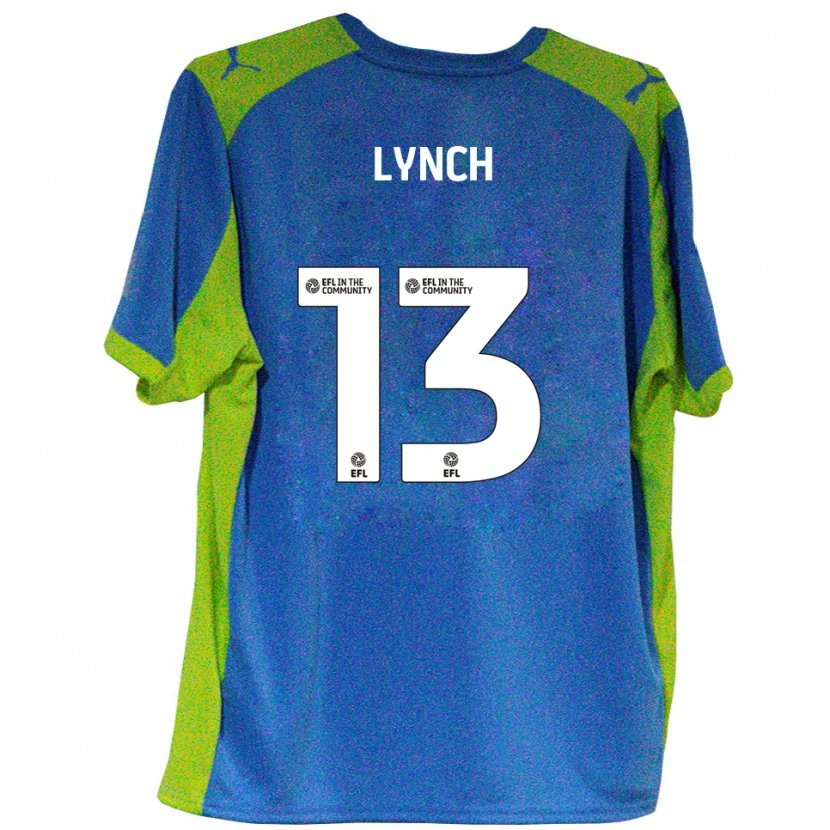 Danxen Uomo Maglia Jay Lynch #13 Azzurro Giallo Kit Gara Away 2025/26 Maglietta