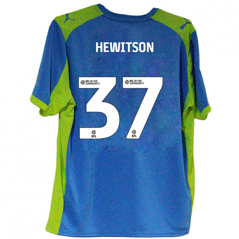 Danxen Uomo Maglia Luke Hewitson #37 Azzurro Giallo Kit Gara Away 2025/26 Maglietta