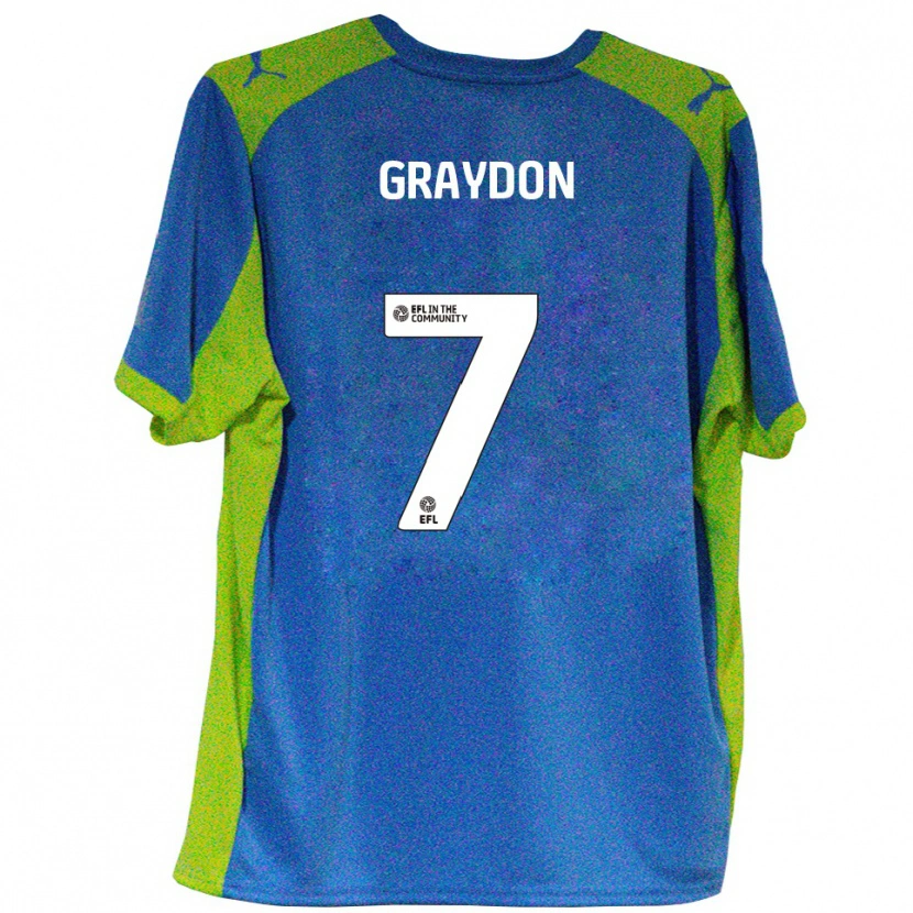 Danxen Uomo Maglia Ryan Graydon #7 Azzurro Giallo Kit Gara Away 2025/26 Maglietta