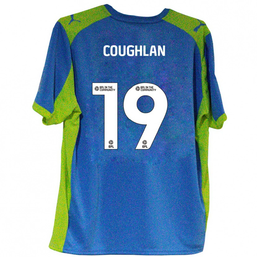 Danxen Uomo Maglia Ronan Coughlan #19 Azzurro Giallo Kit Gara Away 2025/26 Maglietta