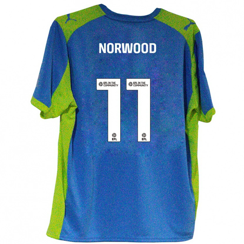 Danxen Uomo Maglia James Norwood #11 Azzurro Giallo Kit Gara Away 2025/26 Maglietta