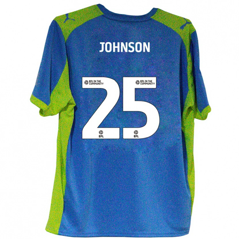 Danxen Uomo Maglia Will Johnson #25 Azzurro Giallo Kit Gara Away 2025/26 Maglietta