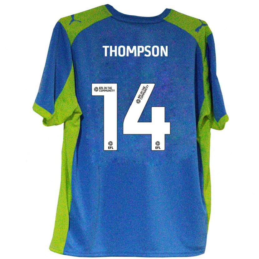Danxen Uomo Maglia Leo Thompson #14 Azzurro Giallo Kit Gara Away 2025/26 Maglietta