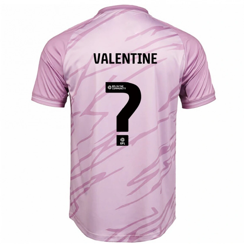 Danxen Uomo Maglia Jayden Valentine #0 Rosa Nero Kit Gara Away 2025/26 Maglietta