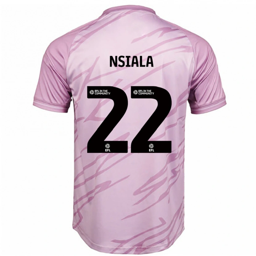 Danxen Uomo Maglia Toto Nsiala #22 Rosa Nero Kit Gara Away 2025/26 Maglietta